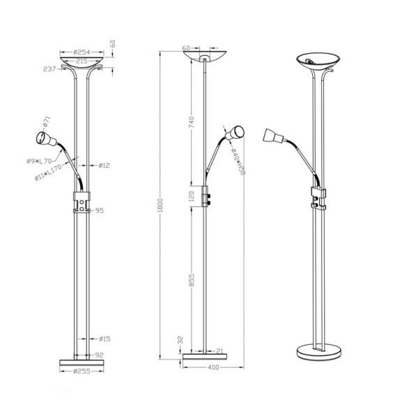 Φωτιστικό Δαπέδου Trio Lighting LED 4,5W  Σκουριά Αντικέ Μεταλλικό Dimmable 450lm 3000K  421910228