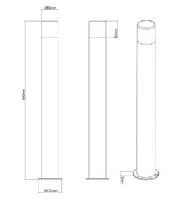 Κολωνάκι Trio Lighting E27 Σκουριά Αλουμίνιο IP44 422260124