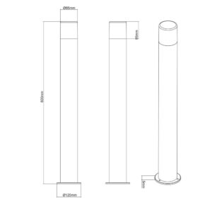 Κολωνάκι Trio Lighting   E27 Σκουριά Αλουμίνιο   IP44 422260124