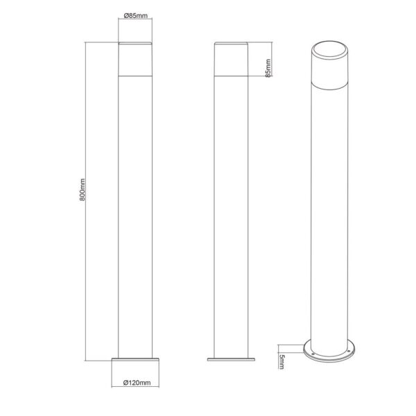 Κολωνάκι Trio Lighting   E27 Σκουριά Αλουμίνιο   IP44 422260124