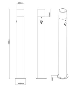 Κολωνάκι Trio Lighting E27 Ανθρακί Αλουμίνιο IP44 422260142