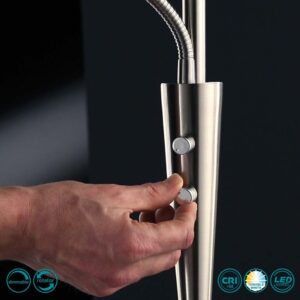 Φωτιστικό Δαπέδου Trio Lighting LED 34W  Νίκελ Ματ Μεταλλικό Dimmable 3000lm 3000+4200+6000K  422710307