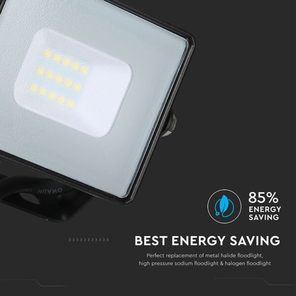 LED Προβολέας 10W V-TAC Samsung Chip Μαύρος Αδιάβροχος IP65 Φυσικό Λευκό 4000K – 425