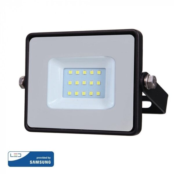 LED Προβολέας 10W V-TAC Samsung Chip Μαύρος Αδιάβροχος IP65 Φυσικό Λευκό 4000K - 425