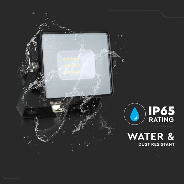 LED Προβολέας 10W V-TAC Samsung Chip Μαύρος Αδιάβροχος IP65 Φυσικό Λευκό 4000K – 425