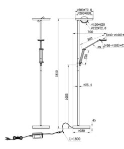 Φωτιστικό Δαπέδου Trio Lighting LED 32W Αντικέ Ορείχαλκος Μεταλλικό Dimmable 4000lm 2700 + 4000K 424210304