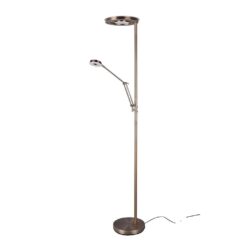 Φωτιστικό Δαπέδου Trio Lighting LED 32W Αντικέ Ορείχαλκος Μεταλλικό Dimmable 4000lm 2700 + 4000K 424210304
