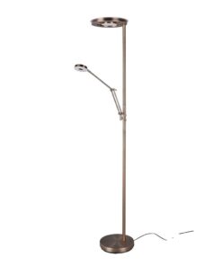 Φωτιστικό Δαπέδου Trio Lighting LED 32W Αντικέ Ορείχαλκος Μεταλλικό Dimmable 4000lm 2700 + 4000K 424210304