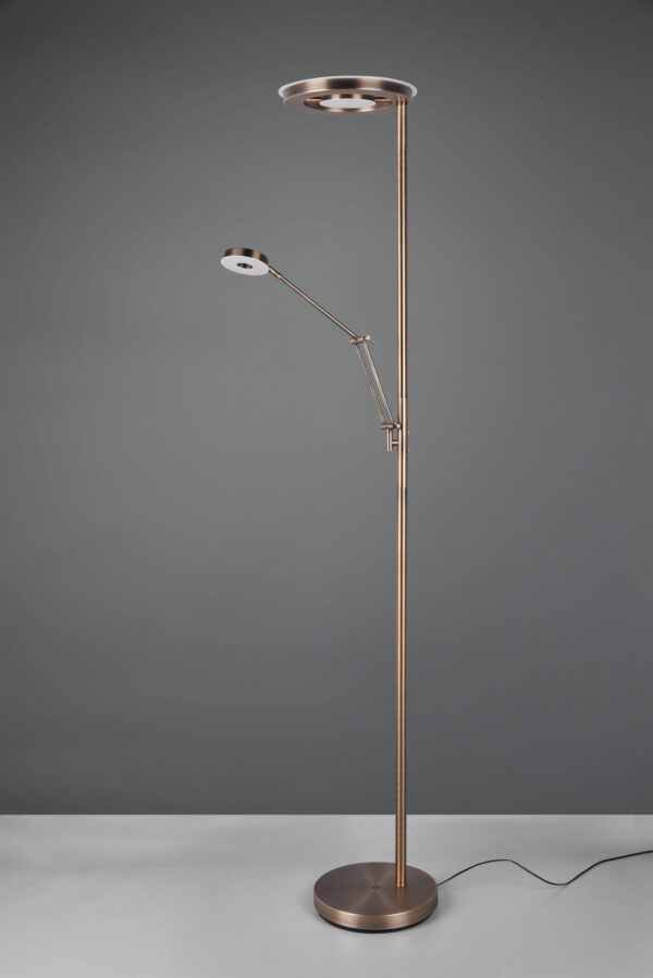 Φωτιστικό Δαπέδου Trio Lighting LED 32W  Αντικέ Ορείχαλκος Μεταλλικό Dimmable 4000lm 2700 + 4000K  424210304