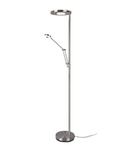 Φωτιστικό Δαπέδου Trio Lighting LED 32W Νίκελ Ματ Μεταλλικό Dimmable 4000lm 2700 + 4000K 424210307