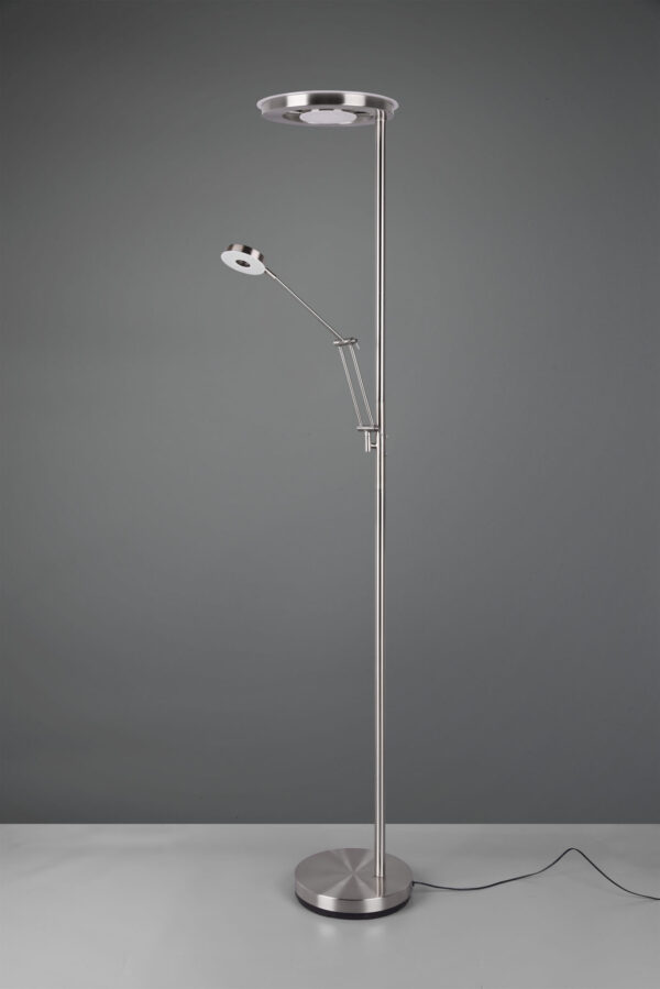 Φωτιστικό Δαπέδου Trio Lighting LED 32W  Νίκελ Ματ Μεταλλικό Dimmable 4000lm 2700 + 4000K  424210307