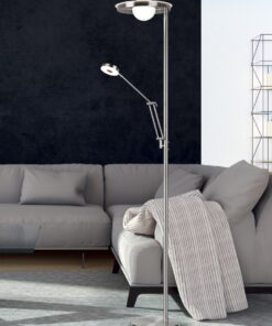 Φωτιστικό Δαπέδου Trio Lighting LED 32W Νίκελ Ματ Μεταλλικό Dimmable 4000lm 2700 + 4000K 424210307