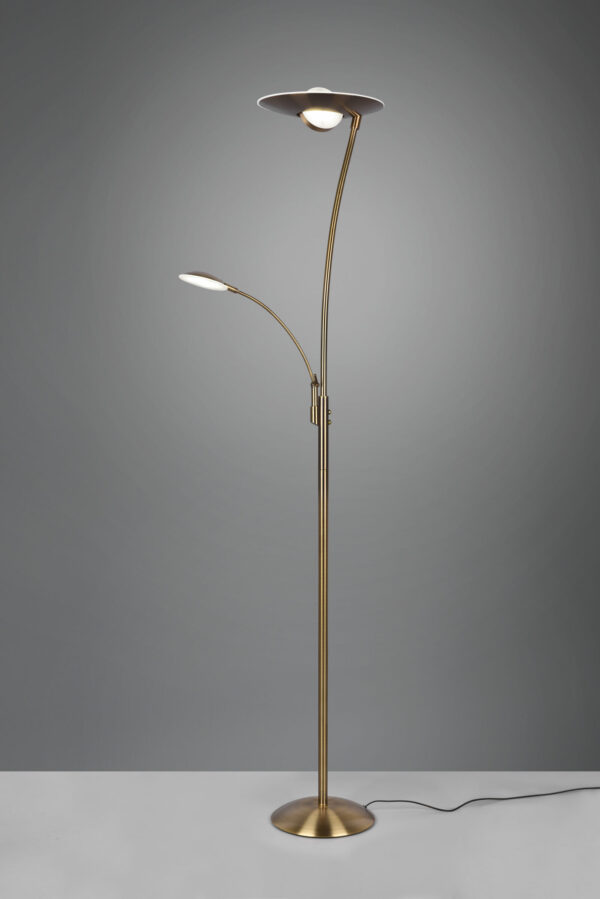 Φωτιστικό Δαπέδου Trio Lighting GRANBY  LED, 29W · 3400lm, 2700+3200+4000K Παλιός Ορείχαλκος Μεταλλικό, Λειτουργία μνήμης, Ξεχωριστή Λειτουργία, Step Dimmable – 424310204