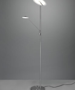 Φωτιστικό Δαπέδου Trio Lighting BRANTFORD  LED, 30W · 3500lm, 2700+3200+4000K Νίκελ Ματ Μεταλλικό, Step Dimmable, Λειτουργία μνήμης, Ξεχωριστή χρήση – 425610207