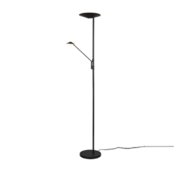 Φωτιστικό Δαπέδου Trio Lighting BRANTFORD LED, 30W · 3500lm, 2700+3200+4000K Μαύρο Ματ Μεταλλικό, Λειτουργία μνήμης, Ξεχωριστή Λειτουργία, Step Dimmable – 425610232