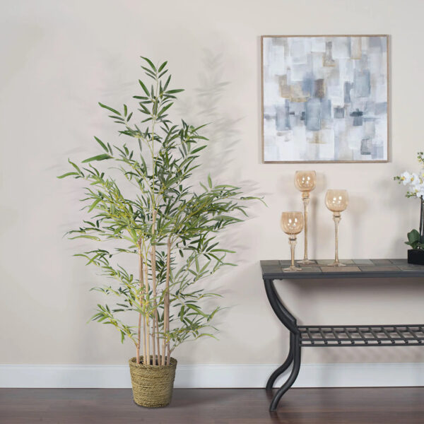 GloboStar® Artificial Garden THASSOS 20293 Διακοσμητικό Πλεκτό Καλάθι – Κασπώ Γλάστρα – Flower Pot Μπεζ με Καφέ Φ20cm x Υ22cm