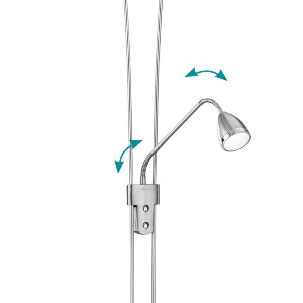 Φωτιστικό Δαπέδου Trio Lighting LED 20W  Νίκελ Ματ Μεταλλικό Dimmable 2000lm 3000K  426410207