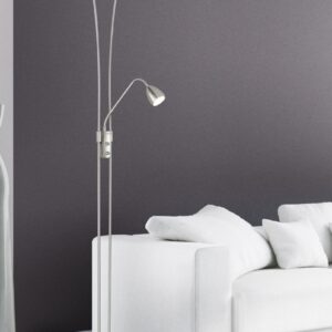 Φωτιστικό Δαπέδου Trio Lighting LED 20W  Νίκελ Ματ Μεταλλικό Dimmable 2000lm 3000K  426410207