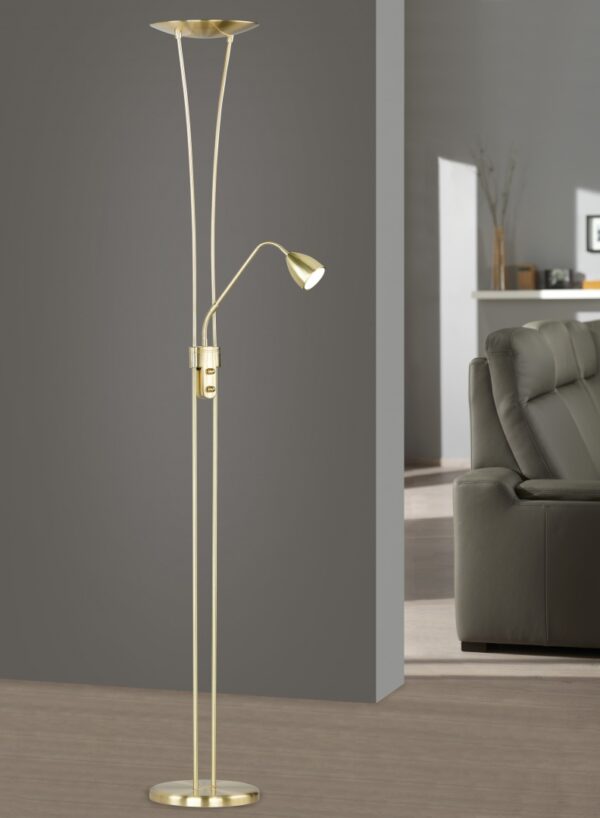 Φωτιστικό Δαπέδου Trio Lighting LED 20W  Ορείχαλκος Ματ Μεταλλικό  Dimmable 2000lm 3000K  426410208