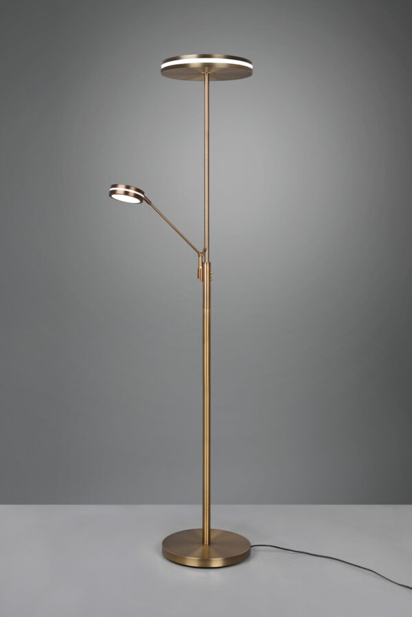 Φωτιστικό Δαπέδου Trio Lighting FRANKLIN  LED, 35W · 4100lm, 2700+3200+4000K Παλιός Ορείχαλκος Μεταλλικό, Λειτουργία Μνήμης, Dimmer Αισθητήρα – 426510204