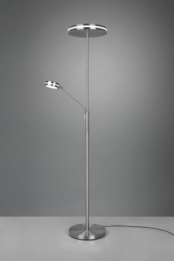 Φωτιστικό Δαπέδου Trio Lighting FRANKLIN  LED, 35W · 4100lm, 2700+3200+4000K Νίκελ Ματ Μεταλλικό, Λειτουργία μνήμης, Dimmer αισθητήρα – 426510207