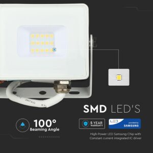 LED Προβολέας 10W V-TAC Samsung Chip Λευκός Αδιάβροχος IP65 Φυσικό Λευκό 4000K – 428