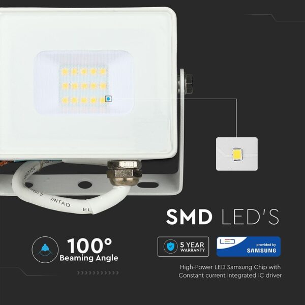 LED Προβολέας 10W V-TAC Samsung Chip Λευκός Αδιάβροχος IP65 Φυσικό Λευκό 4000K – 428
