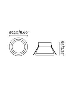 Faro Barcelona SON 220 Χωνευτό Φωτιστικό Οροφής, Εσωτερικού Χώρου, Λευκού Χρ’ωματος, 24W LED 2700K – 42929