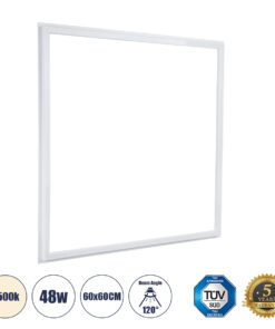 GloboStar® 60369 Χωνευτό LED Panel Linear Frameless Super Slim 60x60cm 48W 5520lm 120° CRI≥85Ra AC 220-240V IP44 Μ60 x Π60 x Υ1.5cm – Φυσικό Λευκό 4500K – TÜV Certified Driver – 5 Years Warranty