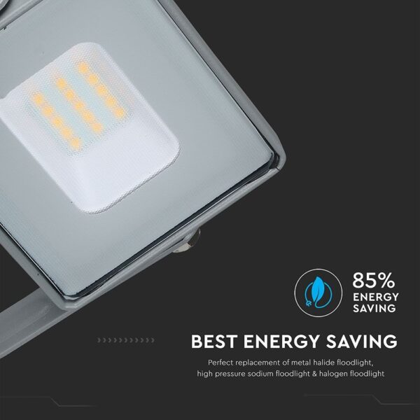 LED Προβολέας 10W V-TAC Samsung Chip Γκρι Αδιάβροχος IP65 Ψυχρό Λευκό 6400K – 432