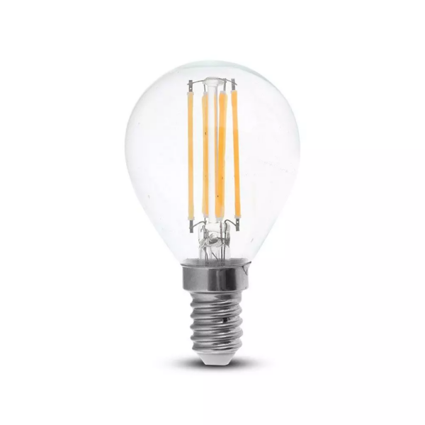 Λάμπα LED E14 P45 Filament 4W Φυσικό λευκό 4000K Γυαλί διάφανο V-TAC - 4425