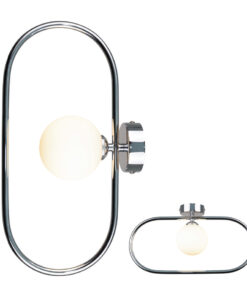 InLight Επιτοίχιο φωτιστικό σε χρώμιο απόχρωση και λευκή οπαλίνα 1XG9 D:40cm (43031-CH)