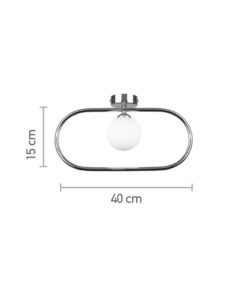 InLight Επιτοίχιο φωτιστικό σε χρώμιο απόχρωση και λευκή οπαλίνα 1XG9 D:40cm (43031-CH)