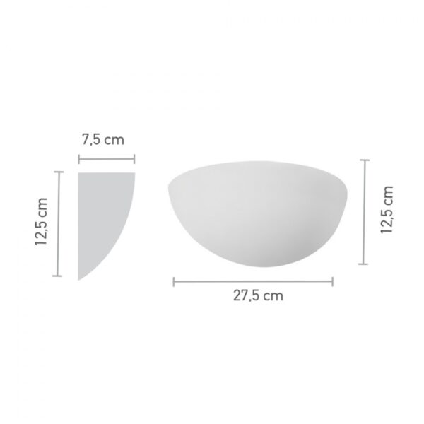 InLight Επιτοίχιο φωτιστικό λευκό από γύψο 1XE14 D:27,5cm (43032)