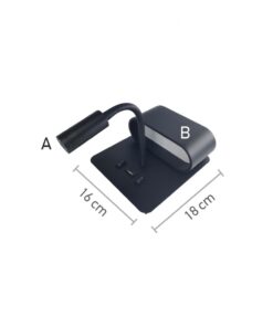 InLight Φωτιστικό Τοίχου – Απλίκα Ξενοδοχείου LED 9W 3000K Mε USB από μαύρο μέταλλο D:16cm (43036-BL)