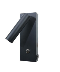 InLight Επιτοίχιο φωτιστικό LED 3W 3000K από μαύρο μέταλλο D:17cm (43037-BL)