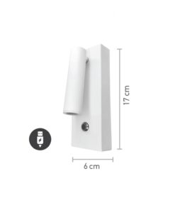 InLight Επιτοίχιο φωτιστικό LED 3W 3000K από μαύρο μέταλλο D:17cm (43037-BL)