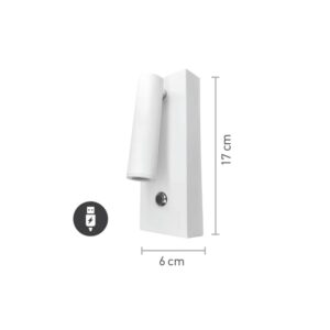 InLight Επιτοίχιο φωτιστικό LED 3W 3000K από λευκό μέταλλο D: 17cm (43037-WH)