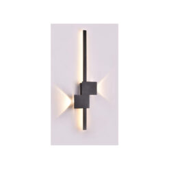 Inlight Επιτοίχιο φωτιστικό LED 14W & 2*3W 3CCT από μαύρο μέταλλο (43043-BL)