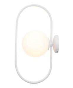 InLight Επιτοίχιο φωτιστικό σε λευκή απόχρωση και λευκή οπαλίνα 1XG9 D:40cm (43038-WH)