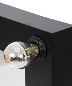 GloboStar® MAKEUP MIRROR-160×80-5 Μοντέρνος Καθρέπτης Μακιγιάζ με Πλαίσιο Φυσικού Ξύλου με Διακόπτη On/Off 20 x E27 AC220-240V – Μ80 x Π7 x Υ160cm – Μαύρος Έβενος