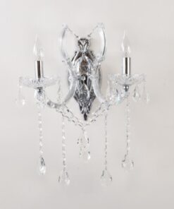 InLight Επιτοίχιο φωτιστικό από οξυντέ χρώμιο γυαλί και κρύσταλλα 2XE14 D:35cm (43250-CHROME)