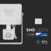 LED Προβολέας με Ανιχνευτή Κίνησης 10W V-TAC Samsung Chip Λευκός IP65 Θερμό Λευκό 3000K – 433