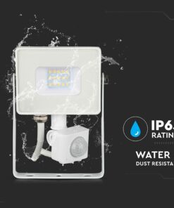 LED Προβολέας με Ανιχνευτή Κίνησης 10W V-TAC Samsung Chip Λευκός IP65 Θερμό Λευκό 3000K – 433