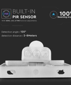 LED Προβολέας με Ανιχνευτή Κίνησης 10W V-TAC Samsung Chip Λευκός IP65 Θερμό Λευκό 3000K – 433