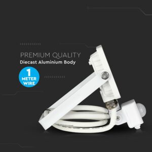 LED Προβολέας με Ανιχνευτή Κίνησης 10W V-TAC Samsung Chip Λευκός IP65 Θερμό Λευκό 3000K – 433