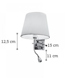 InLight Επιτοίχιο φωτιστικό από μέταλλο σε χρώμιο απόχρωση με σπιράλ και υφασμάτινο καπέλο (43311-Χρώμιο)