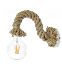 InLight Επιτοίχιο φωτιστικό από καφέ σχοινί και λευκό μέταλλο (43367-WH)