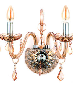 InLight Επιτοίχιο φωτιστικό από μελί γυαλί και κρύσταλλα 2XE14 D:35cm (43391-2-AMBER)