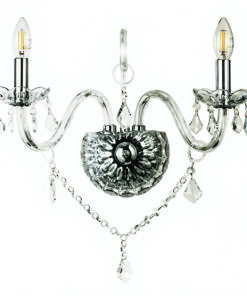 InLight Επιτοίχιο φωτιστικό από διάφανο γυαλί και κρύσταλλα 2XE14 D:35cm (43391-2-CLEAR)